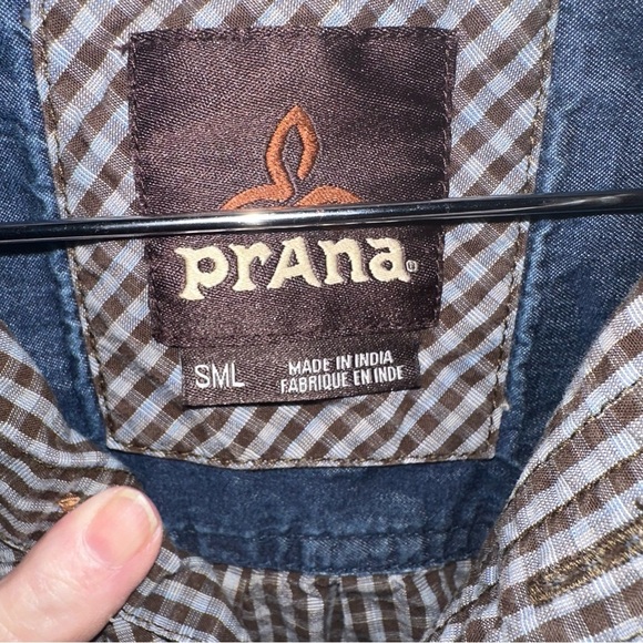 Prana Brown and White Casual Button Down Shirt - Picture 4 of 5